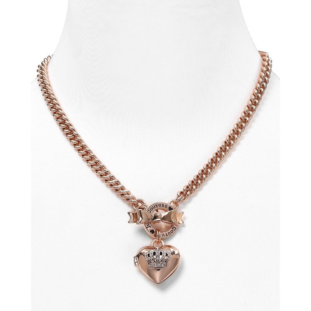 Gorgeous Rose gold Juicy Couture Toggle Bow Locket Necklace